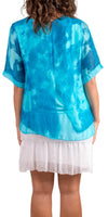 Angel Watercolor Blouse - Shop Gigi Moda - Made in Italy # blouse, colorful print, gigi moda, italian silk blouse, Kaftan, Made in Italy, silk, silk blouse