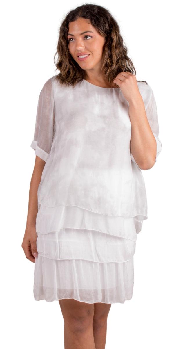 Angel Watercolor Blouse - Gigi Moda - Made in Italy # blouse, colorful print, gigi moda, italian silk blouse, Kaftan, Made in Italy, silk, silk blouse