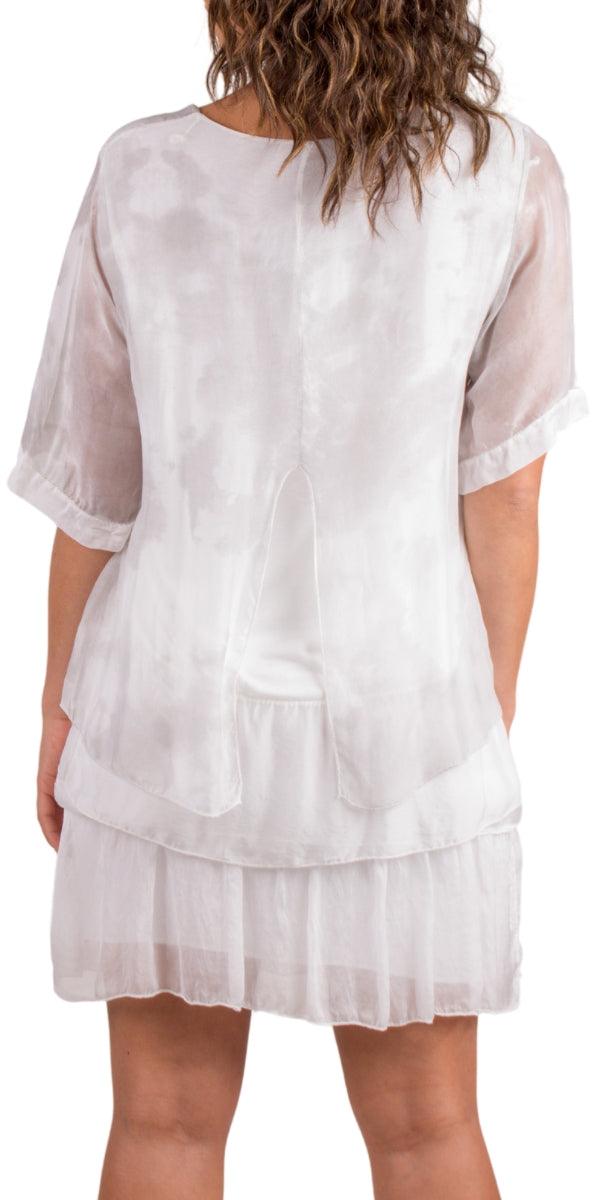 Angel Watercolor Blouse - Gigi Moda - Made in Italy # blouse, colorful print, gigi moda, italian silk blouse, Kaftan, Made in Italy, silk, silk blouse