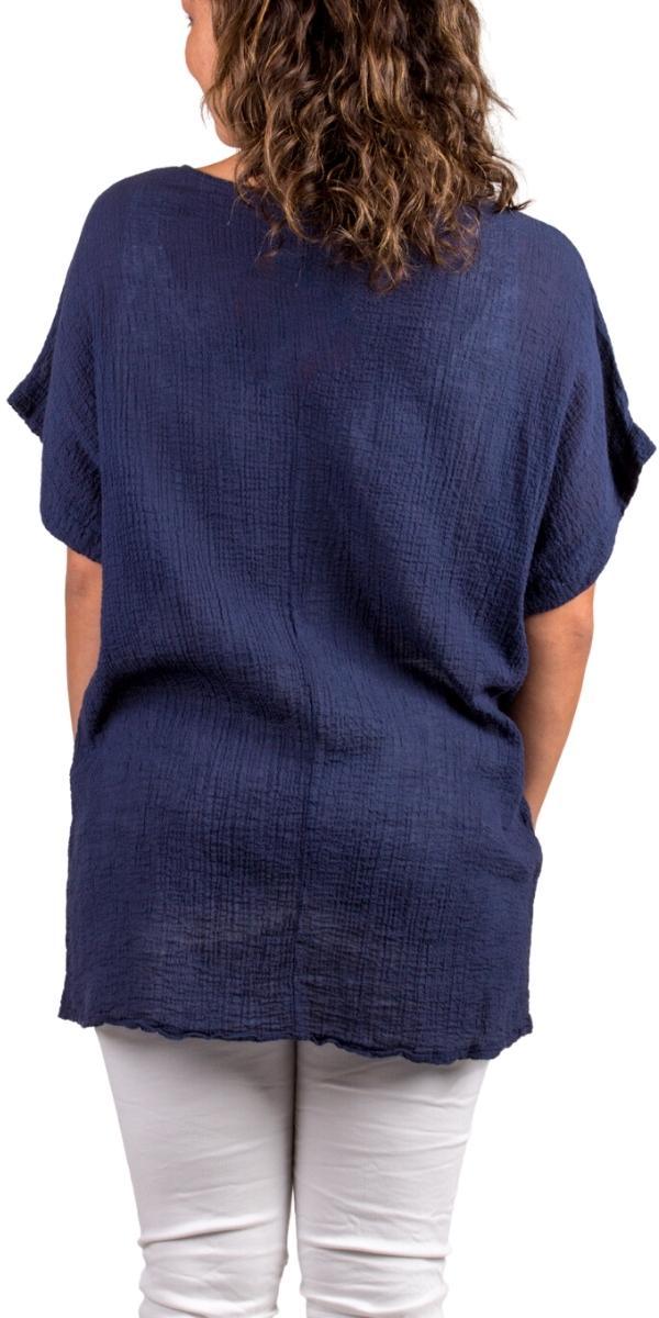 Campana Cotton Top - Gigi Moda - Made in Italy # Cap Sleeve, Cotton, gauze, Gigi Moda, Made in Italy, one size, shirt, spring, summer, Top, V-Neck, v-neck tee, v-neck top, waffle, waffle cotton