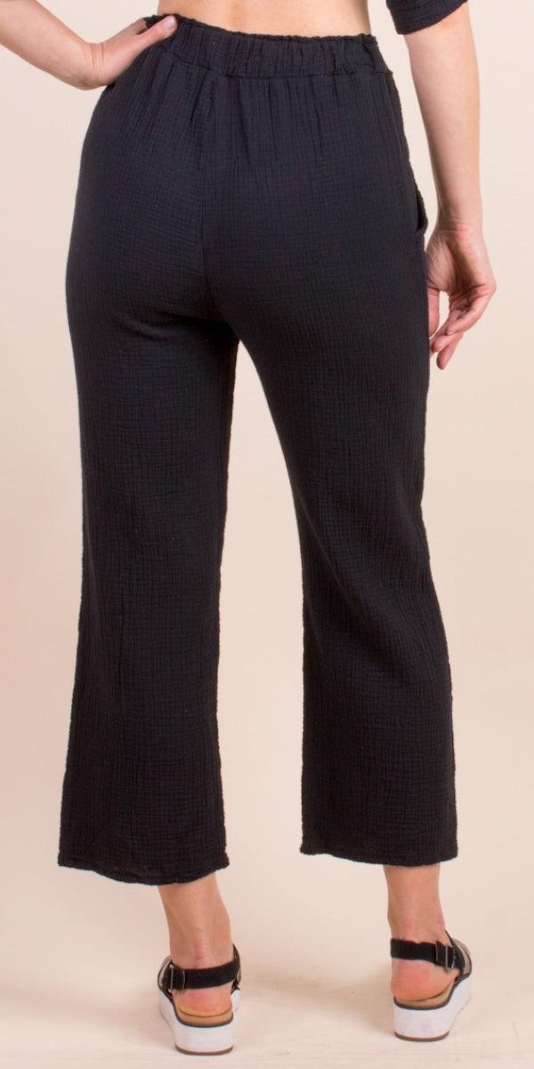 Jesi Cotton Pants - Gigi Moda - Made in Italy # 100% Cotton, Cotton, elastic waist, gauze, Gigi Moda, Made in Italy, one size, Pants, spring, summer, waffle, waffle cotton