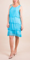 Sora Silk Dress - Shop Gigi Moda - Made in Italy # 100% Silk, Dress, Embroidery, Gigi Moda, italian silk, italian silk dress, Made in Italy, shop gigi moda, Sleeveless