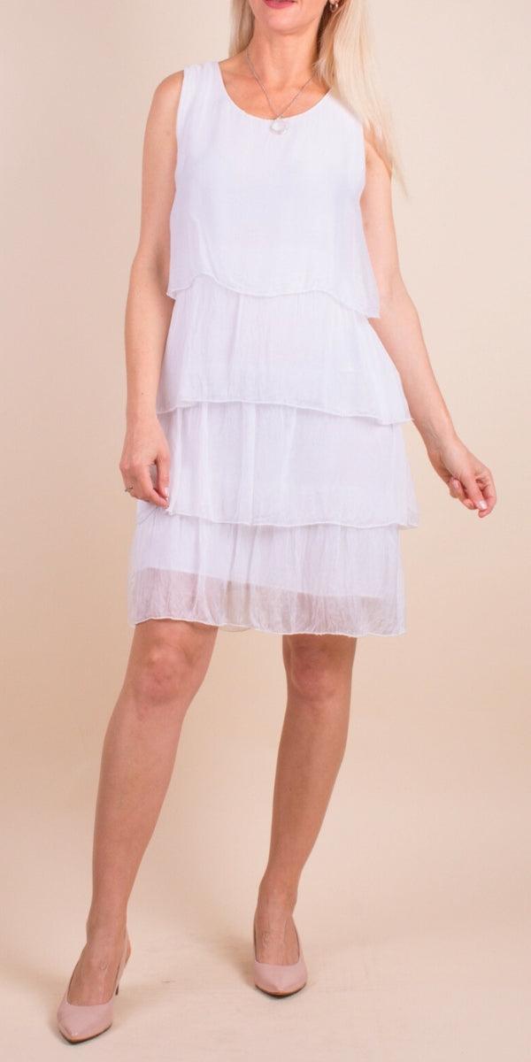 Sora Silk Dress - Gigi Moda - Made in Italy # 100% Silk, Dress, Embroidery, Gigi Moda, italian silk, italian silk dress, Made in Italy, maxretail, shop gigi moda, Sleeveless