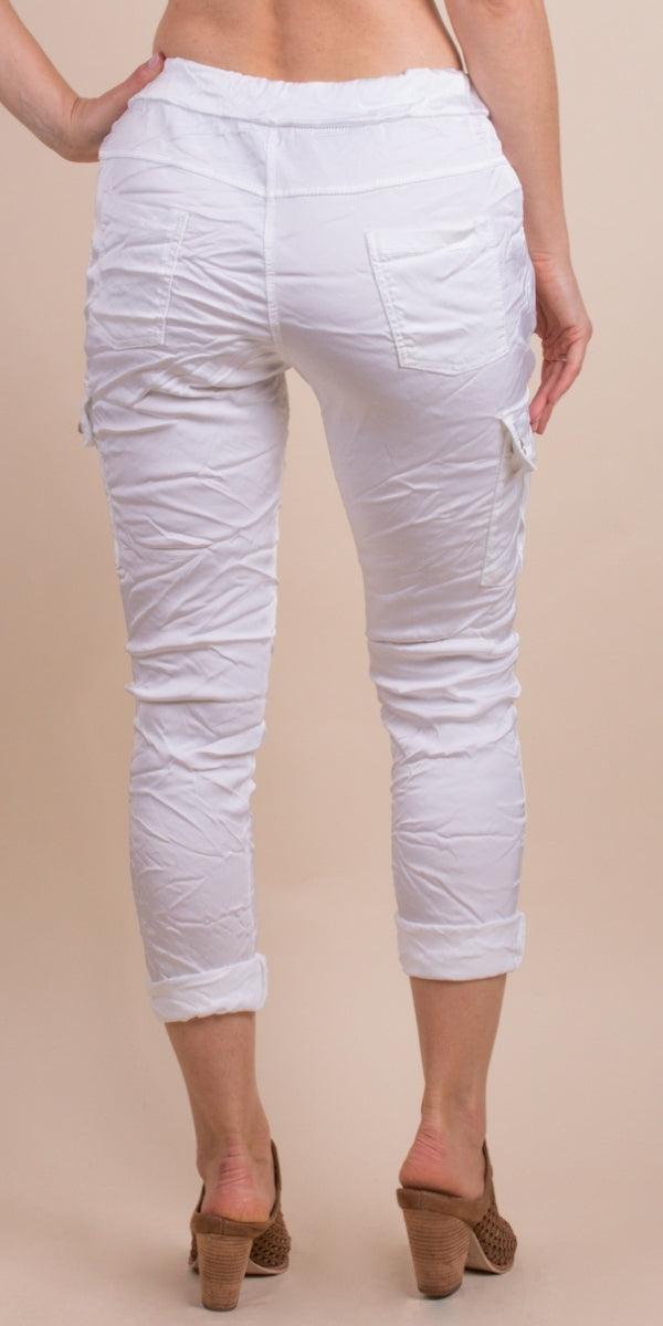 Riva Cargo Pants - Gigi Moda - Made in Italy # cargo pant, cargo pants, COMFY PANTS, drawstring pant, drawstring pants, front pockets, Gigi Moda, italian pants, Made in Italy, Pockets, Satin, shop gigi moda, Tie waist