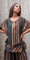 Carmelina Rigata Silk Kaftan