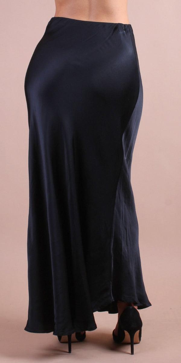 Viola Satin Skirt - Gigi Moda - Made in Italy # elastic waistband, gigi moda, Made in Italy, Maxi Skirt, Satin, skirt