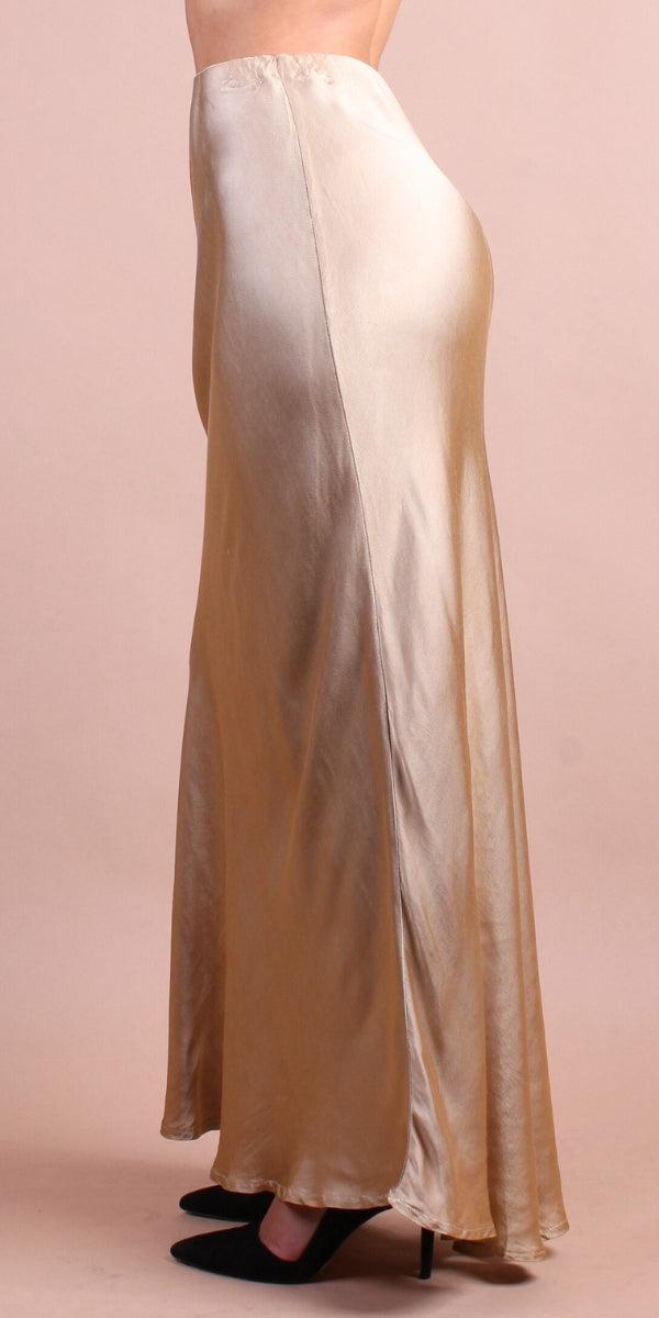 Viola Satin Skirt - Gigi Moda - Made in Italy # elastic waistband, gigi moda, Made in Italy, Maxi Skirt, Satin, skirt