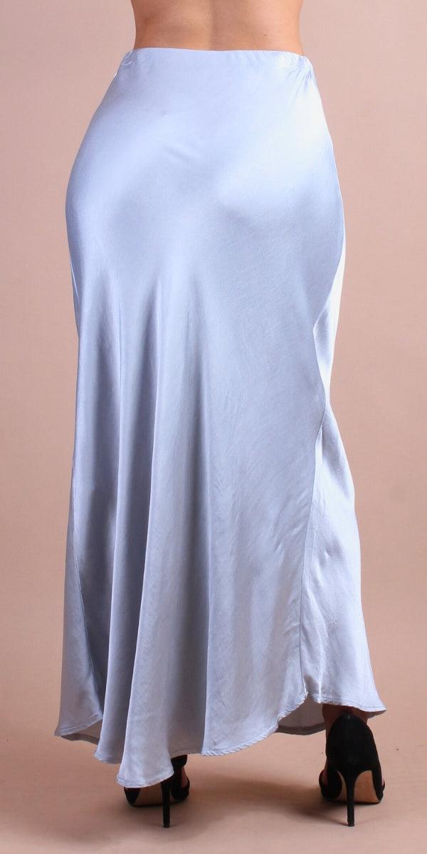Viola Satin Skirt - Gigi Moda - Made in Italy # elastic waistband, gigi moda, Made in Italy, Maxi Skirt, Satin, skirt