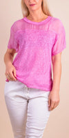 Sondrio T-Shirt - Gigi Moda - Made in Italy # Gigi Moda, italian top, Made in Italy, one size, resort, resort wear, sheer, Silk, T Shirt, Top