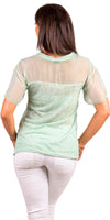 Sondrio T-Shirt - Gigi Moda - Made in Italy # Gigi Moda, italian top, Made in Italy, one size, resort, resort wear, sheer, Silk, T Shirt, Top