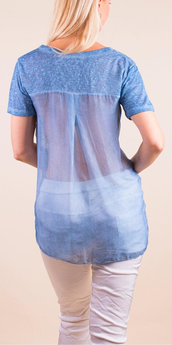 Loreto T-Shirt - Gigi Moda - Made in Italy # Gigi Moda, italian top, Made in Italy, one size, resort, resort wear, sheer, T Shirt, Top