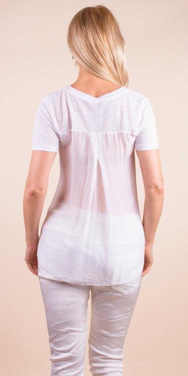 Loreto T-Shirt - Gigi Moda - Made in Italy # Gigi Moda, italian top, Made in Italy, one size, resort, resort wear, sheer, T Shirt, Top