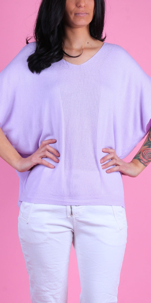 Elsa Knit Top - Gigi Moda - Made in Italy # drop shoulder, gigi moda, Knit, Knit top, made in italy, one size, ribbed, Ribbed Knit, short sleeve, short sleeve top