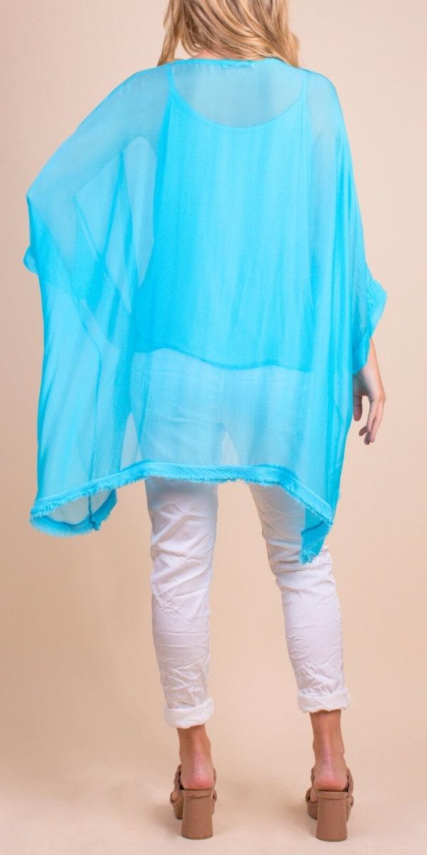 Adelina Kaftan - Gigi Moda - Made in Italy # 2 piece, Blouse, Blouses, comforatable fit, Gigi Moda, high low, italian blouse, italian kaftan, italian top, italian tunic, Kaftan, Made in Italy, raw edge, shop gigi moda, womens clothing