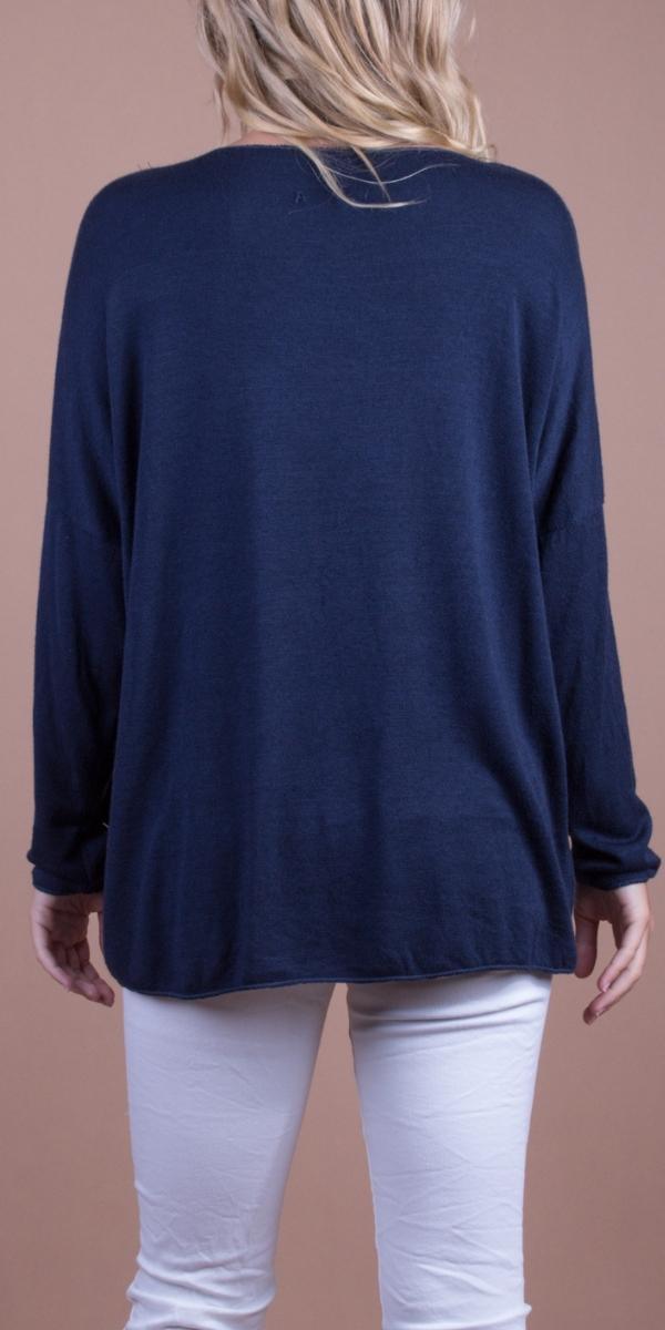 Mattea Top - Gigi Moda - Made in Italy # casual sweater, Gigi Moda, hearts, Long Sleeve, Made in Italy, rhinestone, shirt, Sweater, Top, V Neck