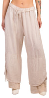 Elda Pant - Gigi Moda - Made in Italy # beach, cotton, fishnet, gigi moda, italian pants, linen pants, linen tie, made in italy, one size, OS, pant, resort, resort wear, side tie, Spring, summer, waist