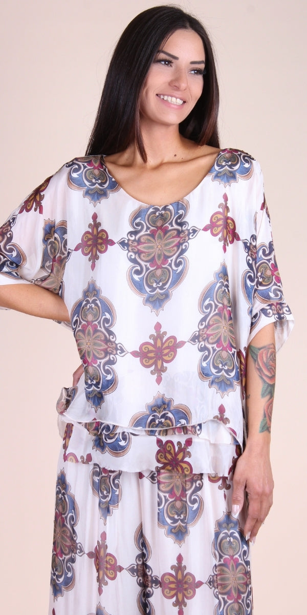 Carmelina Medallion Silk Kaftan