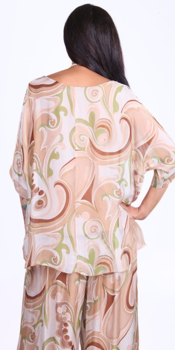 Carmelina Vortice Silk Kaftan