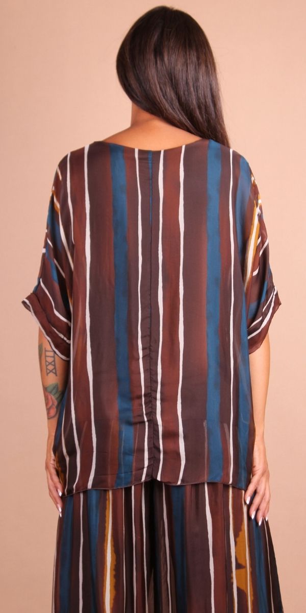 Carmelina Rigata Silk Kaftan