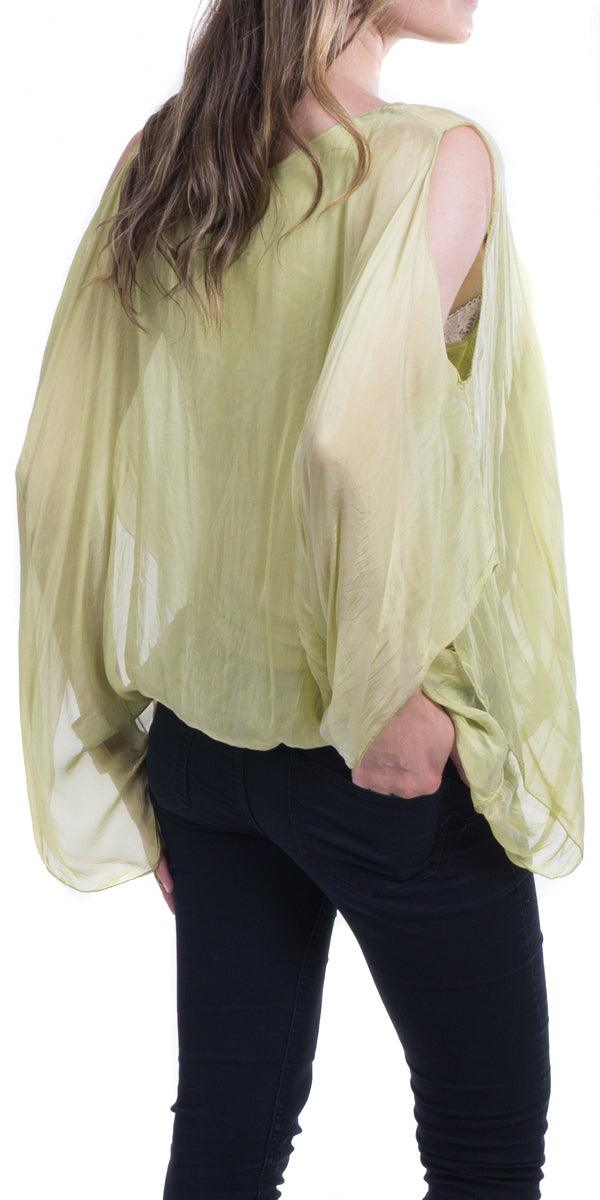 Seta Spalla Blouse - Gigi Moda - Made in Italy # Blouse, Drape, Made in Italy, OS, Top