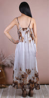 Florence Maxi Dress - Gigi Moda - Made in Italy # Dress, floral, flowy dress, Gigi Moda, high low, high low dress, Made in Italy, Maxi, Maxi Dress, OS, resort, resort dress, resort wear, ruffled hem, Silk, Sleeveless, Spaghetti Strap, spaghetti strap dress, Spaghetti Straps