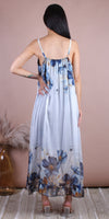 Florence Maxi Dress - Gigi Moda - Made in Italy # Dress, floral, flowy dress, Gigi Moda, high low, high low dress, Made in Italy, Maxi, Maxi Dress, OS, resort, resort dress, resort wear, ruffled hem, Silk, Sleeveless, Spaghetti Strap, spaghetti strap dress, Spaghetti Straps