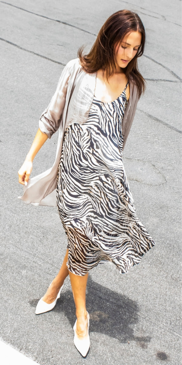 Zebra Miele Midi Dress
