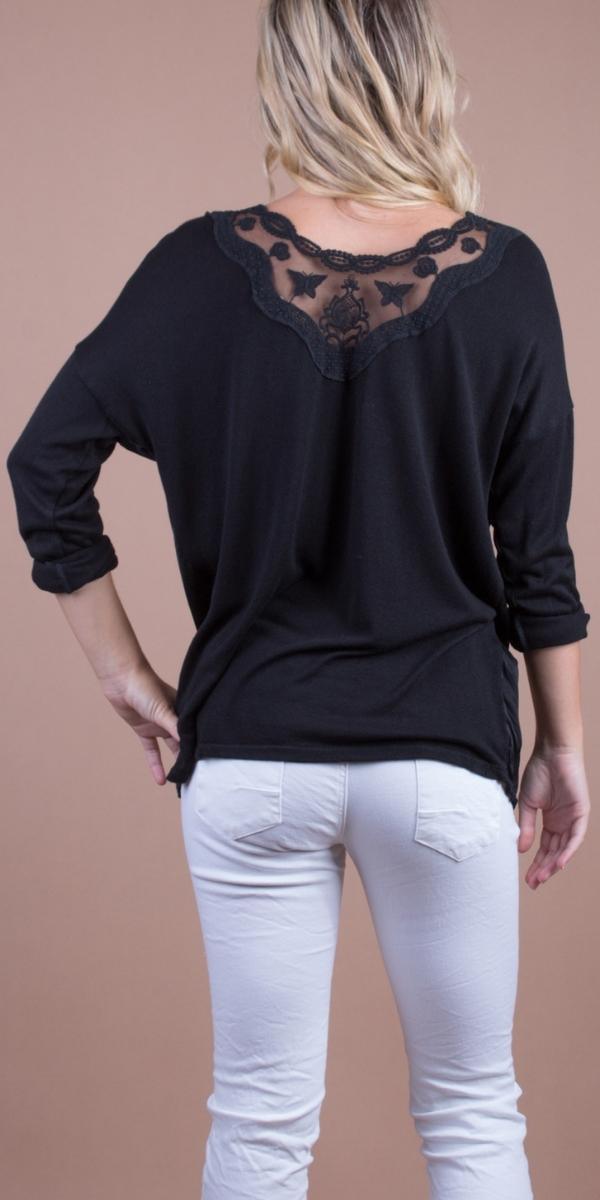 Pizzo Top - Gigi Moda - Made in Italy # blouse, gigi moda, Lace Top, Long Sleeve, Made in Italy, Metallic, Top, V Neck
