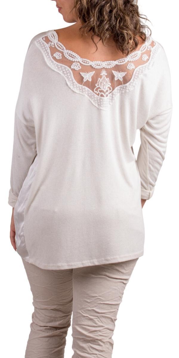 Pizzo Top - Gigi Moda - Made in Italy # blouse, gigi moda, Lace Top, Long Sleeve, Made in Italy, Metallic, Top, V Neck