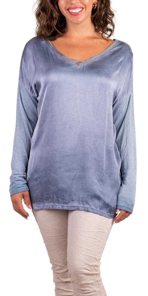 Pizzo Top - Gigi Moda - Made in Italy # blouse, gigi moda, Lace Top, Long Sleeve, Made in Italy, Metallic, Top, V Neck