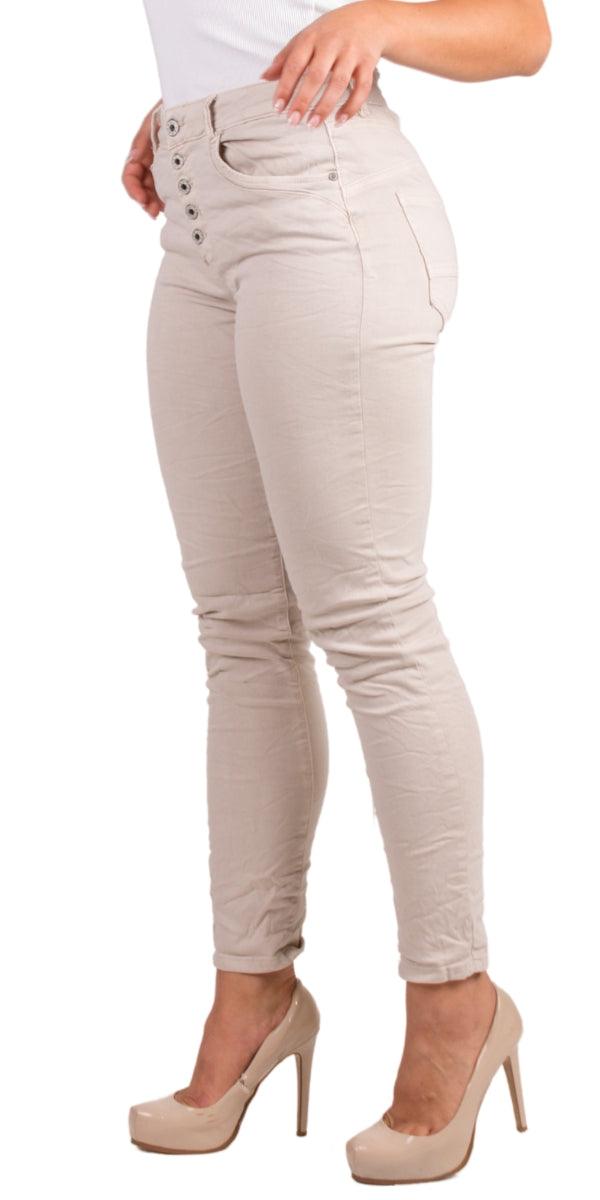 Enzo Button-Fly Pants - Gigi Moda - Made in Italy # button fly, Buttons, Cotton, cropped pant, Cropped pants, Gigi Moda, Made in Italy, Pants, Pockets