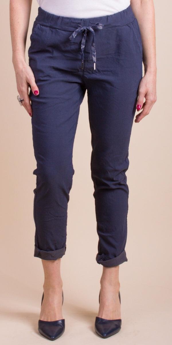 Cornelia Pant - Gigi Moda - Made in Italy # cropped, cropped pant, Cropped pants, drawstring, drawstring pant, drawstring pants, Gigi Moda, Italian Clothing, Made in Italy, Pants, stretchy, summer, Tie waist, washable