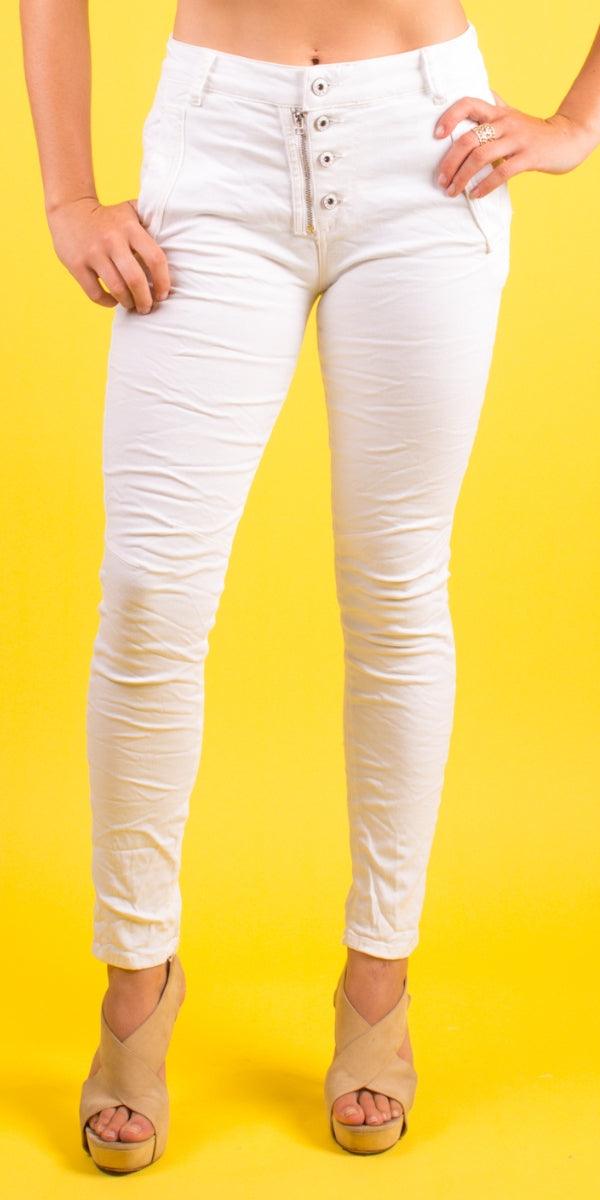 Diego Double-Fly Pants - Gigi Moda - Made in Italy # button fly, Cotton, cropped pant, Cropped pants, Gigi Moda, Made in Italy, Pants, Pockets, zip fly, zippers