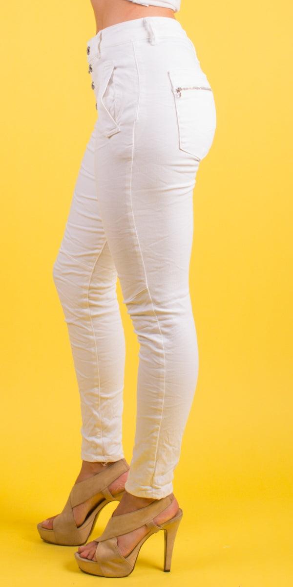 Diego Double-Fly Pants - Gigi Moda - Made in Italy # button fly, Cotton, cropped pant, Cropped pants, Gigi Moda, Made in Italy, Pants, Pockets, zip fly, zippers