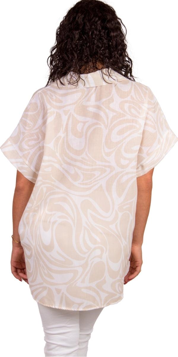 Tropical Button Down Shirt - Gigi Moda - Made in Italy # button down, collar, Collared, collared shirt, front tie, Gigi Moda, italian apparel, italian brand, Italian Clothing, italian shirt, Made in Italy, maxretail, OS, shirt, shop gigi moda, short sleeve, short sleeve top, Top, tropical, tropical print