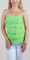 Pisa Spaghetti Strap Top - Gigi Moda - Made in Italy # 100% Silk, Blouse, free shipping, Made in Italy, one size, Silk, Sleeveless, summer, Top