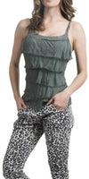 Pisa Spaghetti Strap Top - Gigi Moda - Made in Italy # 100% Silk, Blouse, free shipping, Made in Italy, one size, Silk, Sleeveless, summer, Top