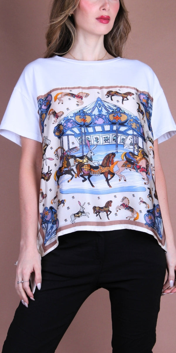 Foulard Cotton Top with Carousel