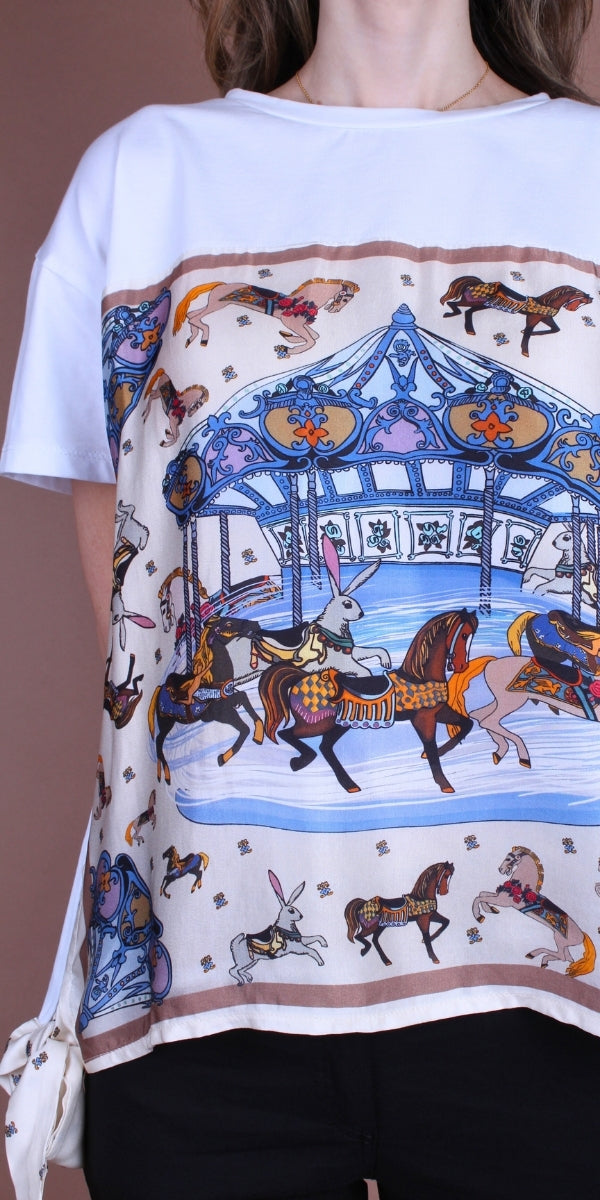 Foulard Cotton Top with Carousel