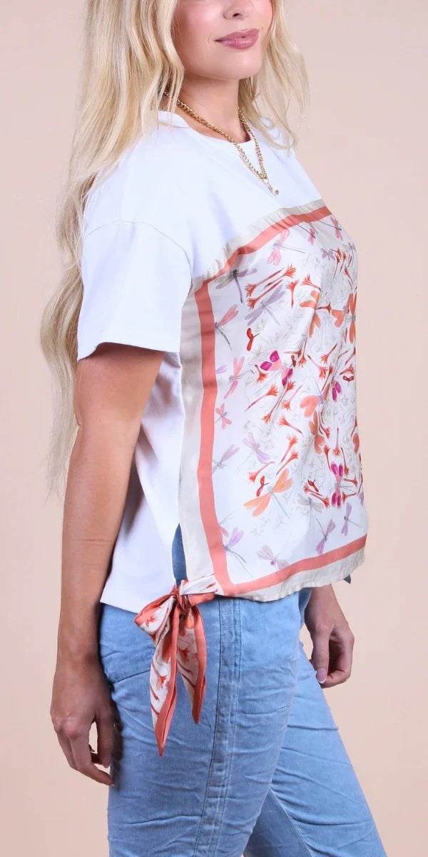 Foulard Cotton Top with Dragonflies