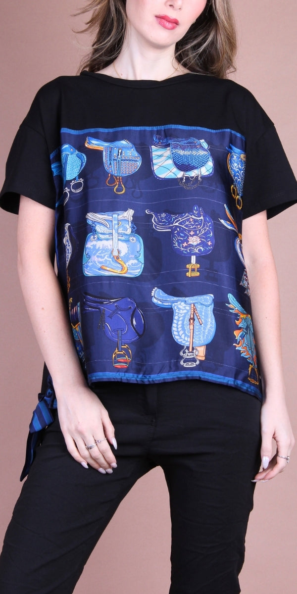 Foulard Cotton Top with Saddles