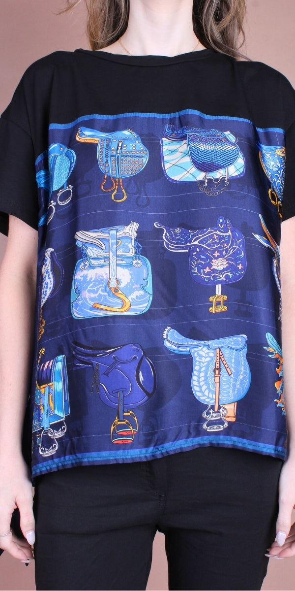 Foulard Cotton Top with Saddles