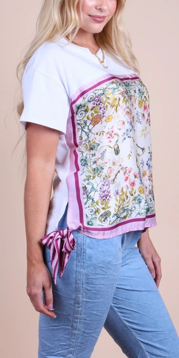 Foulard Cotton Top with Secret Garden