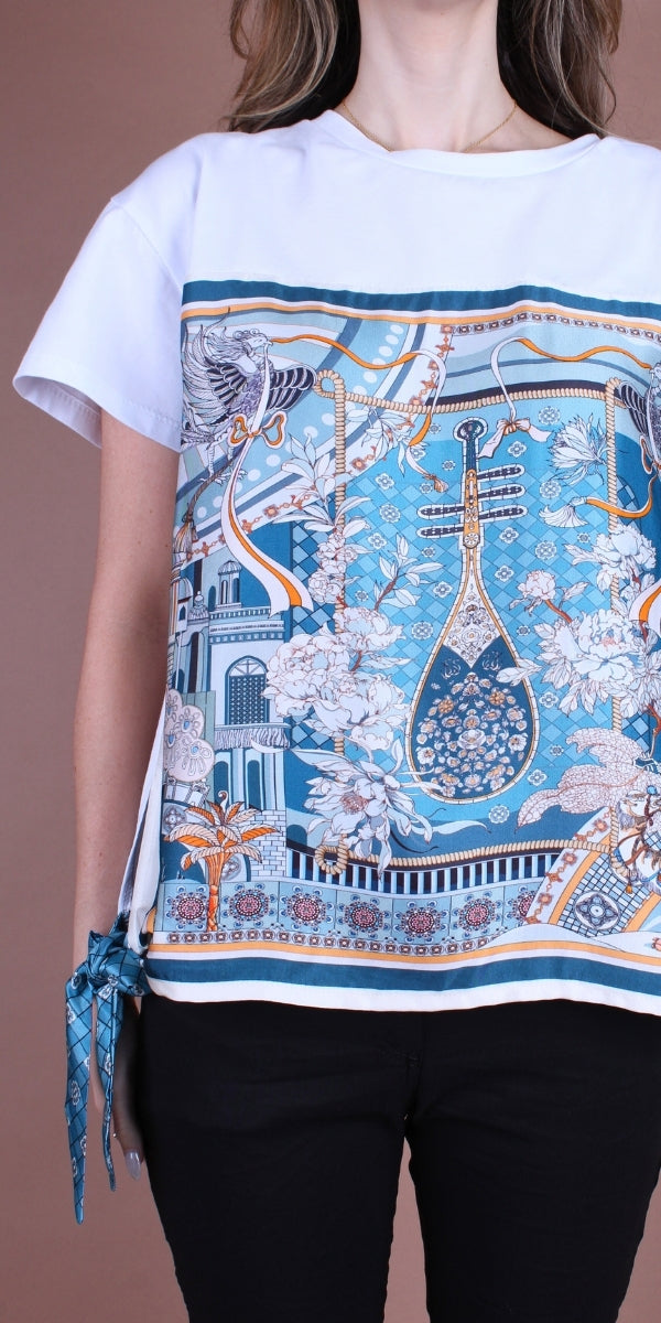 Foulard Cotton Top with Lute Bandana