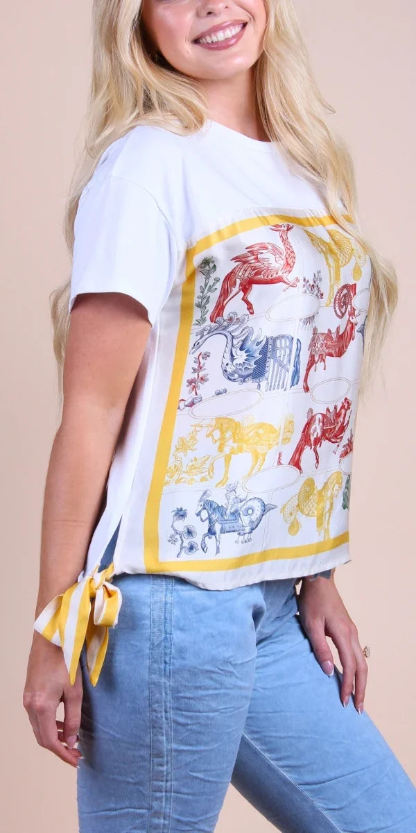 Foulard Cotton Top with Mythical Creatures
