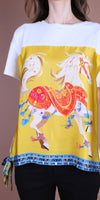 Foulard Cotton Top with Prancing Horse
