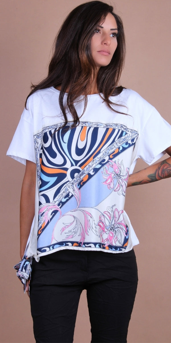 Foulard Cotton Top with Split Canvas