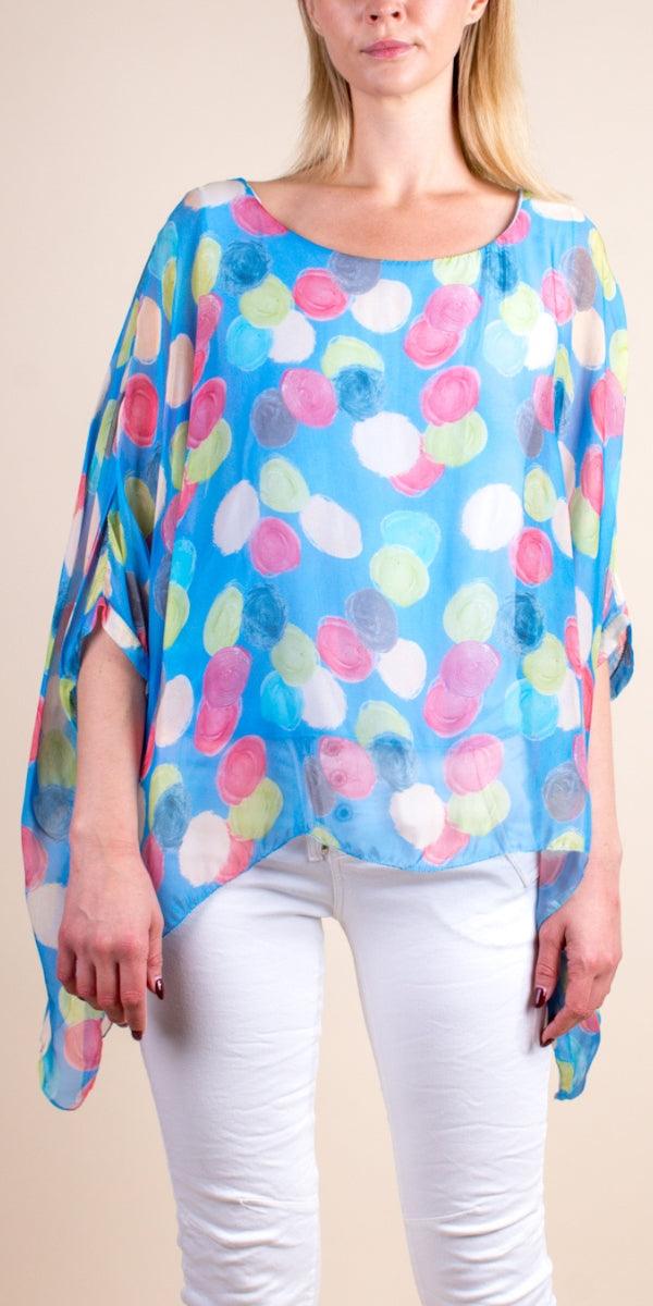 Aria Pittore Kaftan - Gigi Moda - Made in Italy # dot print, gigi moda, kaftan, made in italy, resort, resort wear, silk, viscose