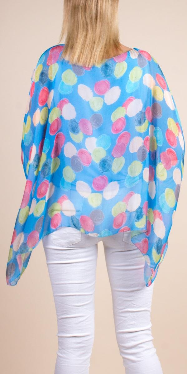 Aria Pittore Kaftan - Gigi Moda - Made in Italy # dot print, gigi moda, kaftan, made in italy, resort, resort wear, silk, viscose