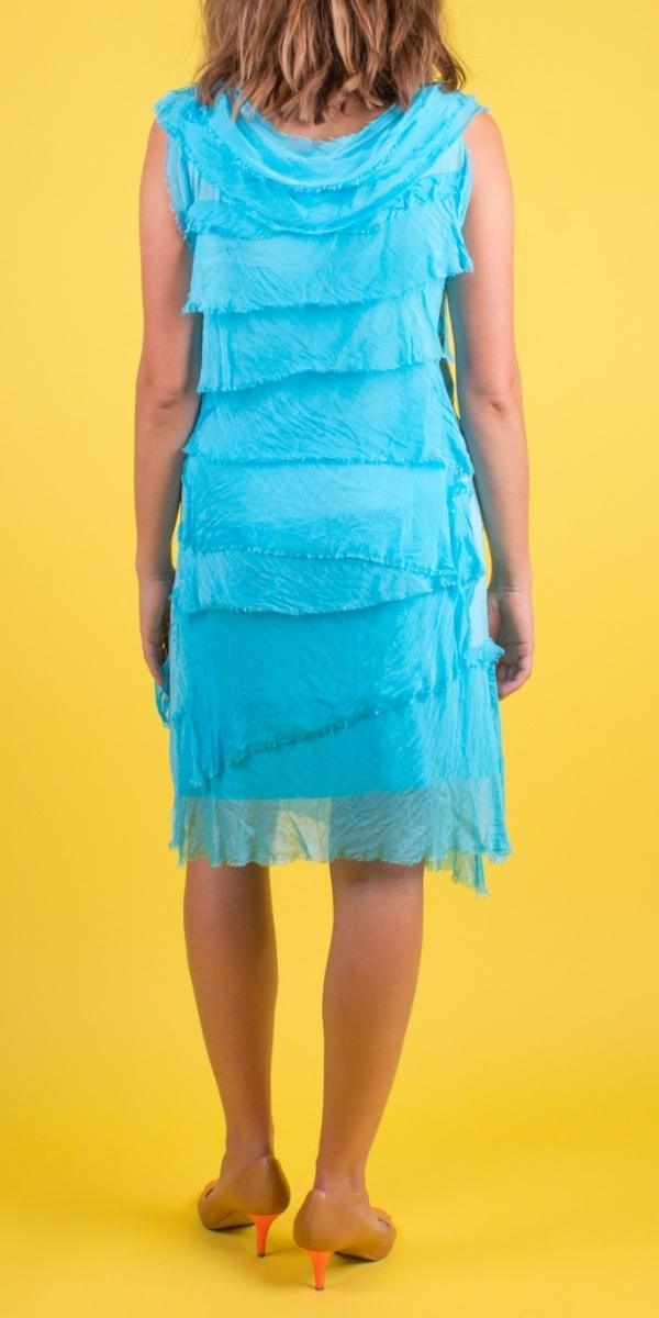 Siena Sleeveless Dress - Gigi Moda - Made in Italy # 100% Silk, ASSYMETRICAL RUFFLE DRESS, Dress, Gigi Moda, Made in Italy, MOB DRESS, MOD, MOG, MOG DRESS, MOTHER OF GROOM DRESS, MOTHER OF THE BRIDE DRESS, one size, OS, RUFFLE DRESS ITALY, RUFFLED DRESS, ruffles, RUFFLES DRESS, Silk, Sleeveless, SLEEVELESS DRESS, TIERED RUFFLED DRESS